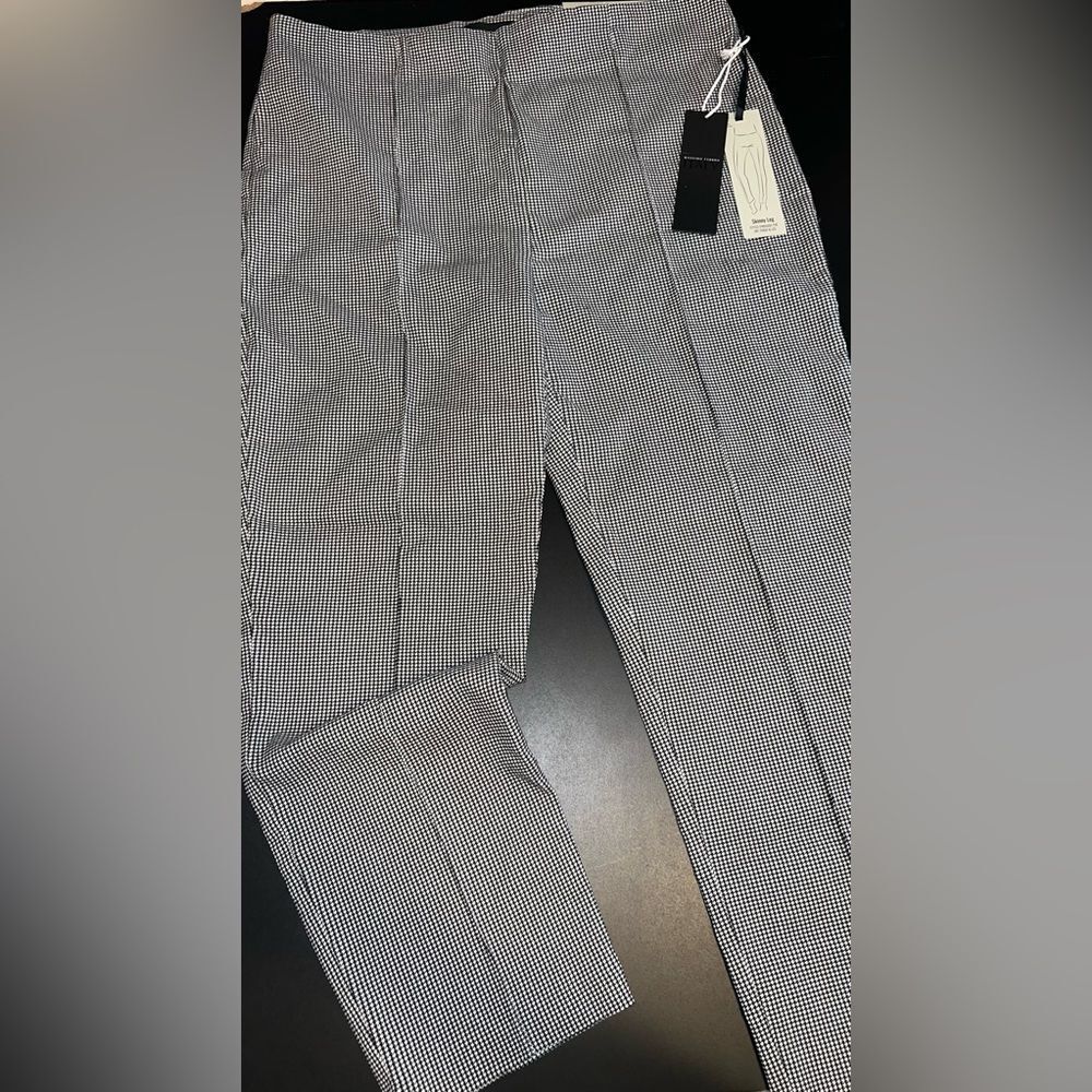 Massimo Fabbro Italy Plaid Pull-on Skinny Leg dress trouser pants Size 12 NWT
